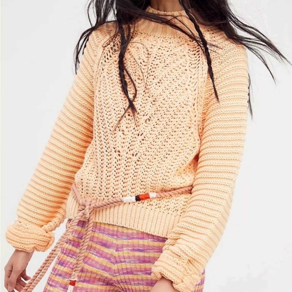Free People Peach Knit Sweater